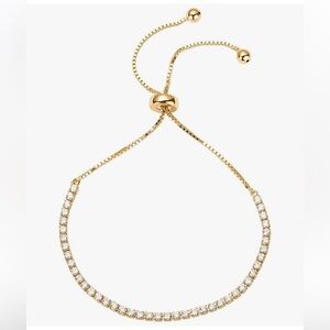 NEW 14K Gold Plated Cubic Zirconia Classic Tennis Bracelet